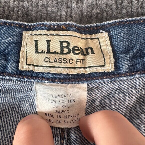 L.L. Bean Vintage Blue Straight Leg 5 Pocket Denim Jeans Women's Size 16 Reg - Picture 4 of 11